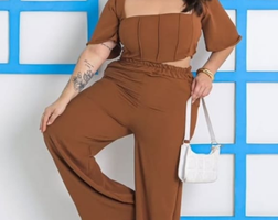 Conjunto calça e cropped